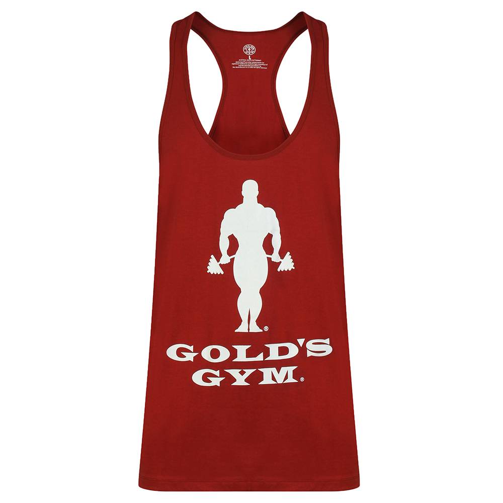 Gold's Gym Stringer Slogan Burgundy - Sport Nutrition | Distributore ...